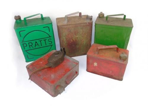 A collection of eleven petrol cans...