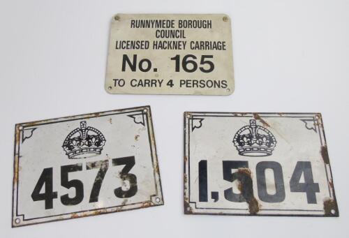 Three London Taxi plates ...