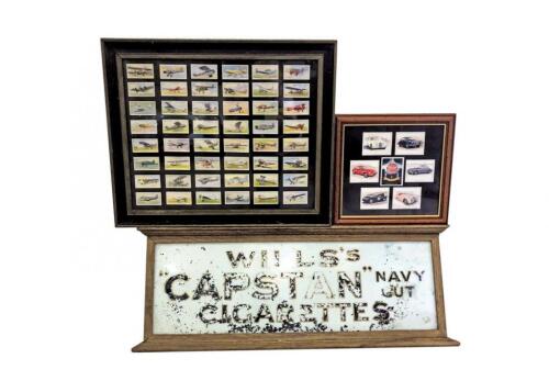 A Wills Capstan cigarettes glass display sign ...