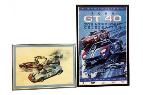 Two Ford GT 40 framed photos