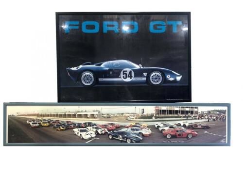 Two framed Ford GT 40 pictures