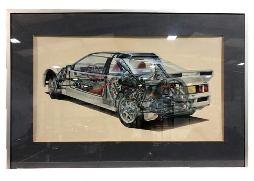 An original airbrush cutaway artwork of the 1980’s Ford RS200 ...