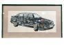 An original artwork showing the 1980’s Ford Cosworth Sierra